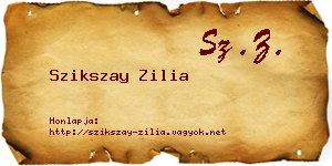 Szikszay Zilia névjegykártya